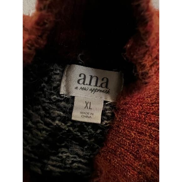 A.N.A. Nordic Fair Isle knit mock turtleneck pullover sweater Size XL - Picture 4 of 5